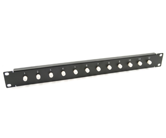 19" 1U Panel with 12 FC Adapters