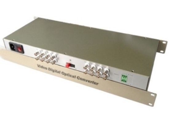16 Channel Video Over Fiber Converter with Data