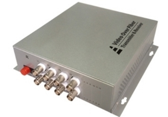 8 Channel Video Over Fiber Optic Converter with Audio and Data
