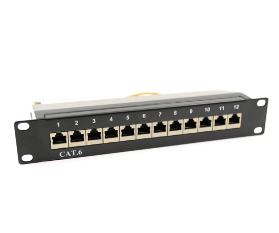 12 Port Shielded 10" Cat6 Patch Panel