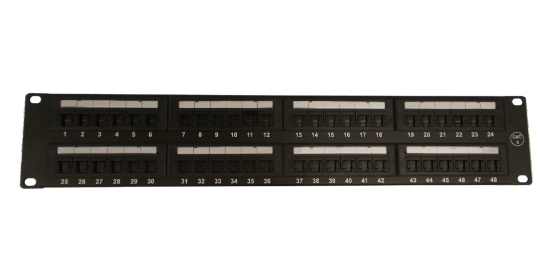 UTP Cat6a 48 Port Unshielded 2U Copper Patch Panel