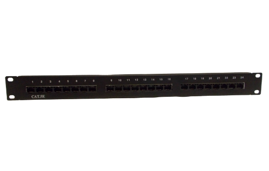 Cat5E 24 Port Unshielded 1U Copper Network Patch Panel