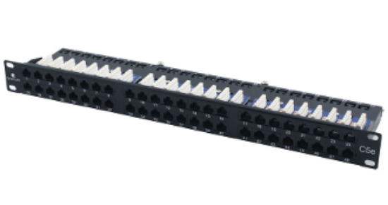 Cat5E 48 Port Unshielded 1U Copper Network Patch Panel