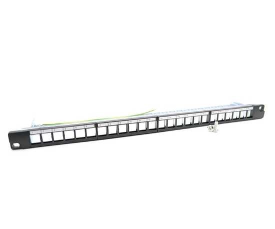 STP 0.65U Flat Type 24 Ports Copper Patch Panel