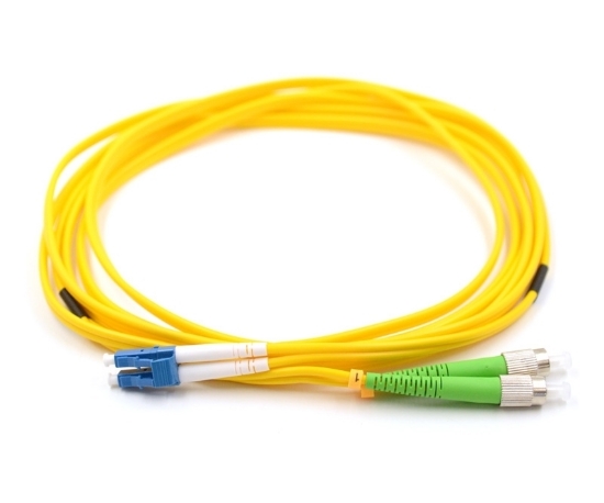 LC to FC/APC Duplex Singlemode Fiber Optic Patch Cable