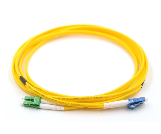 LC to LC/APC Duplex Singlemode Fiber Optic Patch Cable