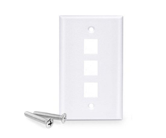 3 Port Keystone Wall Plate, Single Gang
