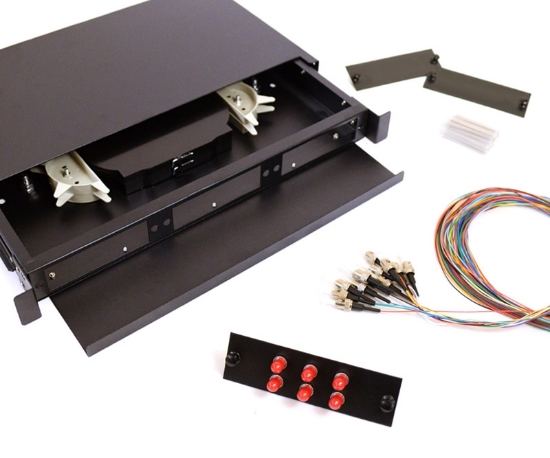 6 Fiber ST 62.5/125 1U Splicing Patch Panel Kit