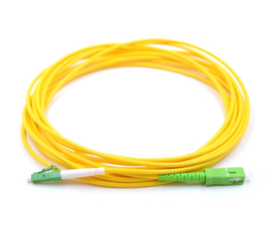 LC/APC to SC/APC, Simplex, Singlemode Fiber Optic Patch Cable