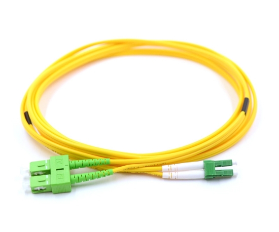 LC/APC to SC/APC, Duplex, Singlemode Fiber Optic Patch Cable