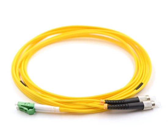 FC to LC/APC, Duplex, Singlemode Fiber Optic Cable