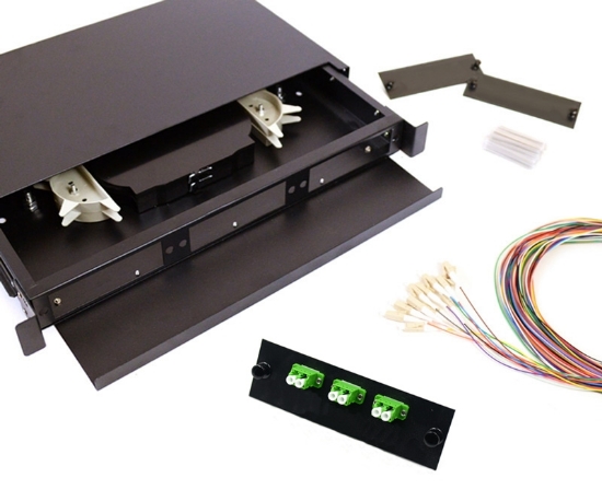 6 Fiber LC/APC 9/125 1U Splicing Patch Panel Kit