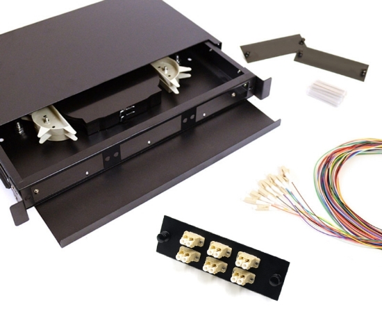 12 Fiber LC 62.5/125 1U Splicing Patch Panel Kit
