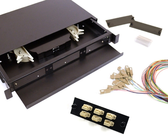 6 Fiber SC 62.5/125 1U Splicing Patch Panel Kit