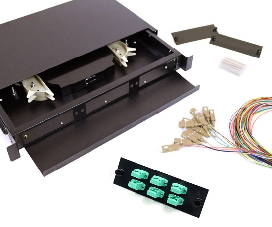 6 Fiber SC OM3 50/125 1U Splicing Patch Panel Kit
