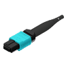 Picture of 16 Fiber MPO/UPC Low Loss Female to Female Custom Cable Assembly - 50/125µm Multimode OM4 - Micro Distribution Aqua Plenum Rated - 1 Meter in Total Length - Method A Polarity