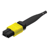 Picture of 16 Fiber MPO/APC Low Loss Male to Male Custom Cable Assembly - 9/125µm Singlemode OS2 - Micro Distribution Yellow Plenum Rated - 1 Meter in Total Length - Method A Polarity