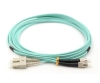 Aqua Multimode OM4 Fiber Optic Patch Cable