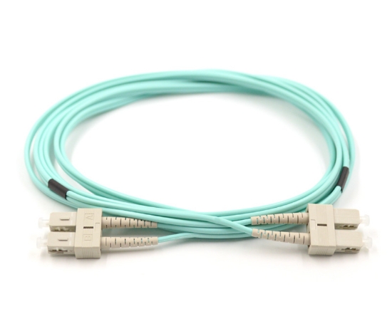 Aqua Multimode OM4 Fiber Optic Patch Cable