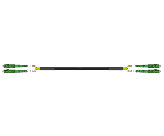 Picture of 2 Fiber Indoor/Outdoor Custom Cable Assembly - 9/125µm Singlemode OS2 - Black - Plenum Rated  