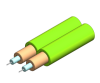 Picture of 2mm Duplex Fiber Optic Cable - 50/125µm Multimode OM5 - Lime Green - Plenum (OFNP)