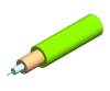 Picture of 3mm Simplex Fiber Optic Cable - 50/125µm Multimode OM5 - Lime Green - Plenum (OFNP)