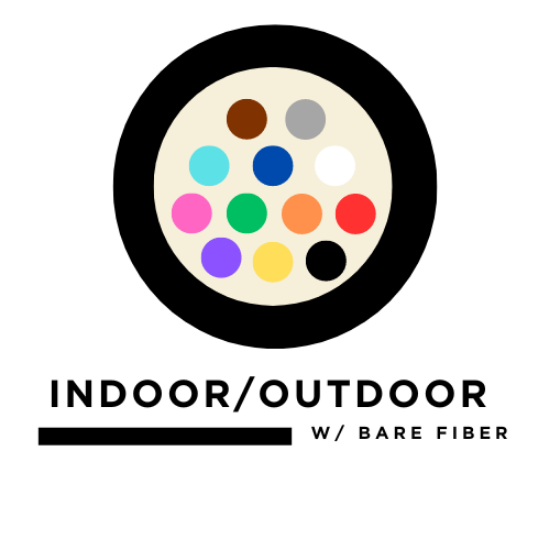 Picture of 24 Fiber Indoor/Outdoor Dry Loose Tube - 9/125µm Singlemode OS2 - Black - Plenum Rated