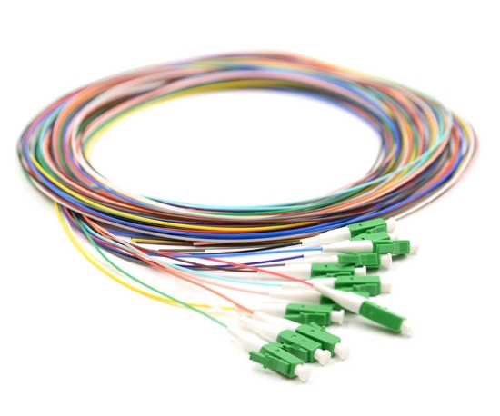 Picture of 12 Fiber LC/APC Pigtail - 9/125µm Singlemode OS2 - Multi-Colored 900µm Jacket