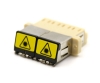 Shuttered Beige LC Quad Adapter with Flange