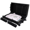 Picture of 48-Fiber Horizontal Outdoor Splice Closure – 8 Ports (14mm), 16 Drop Cable Ports (3mm), SC Simplex / LC Duplex (x16) Adapter Slots