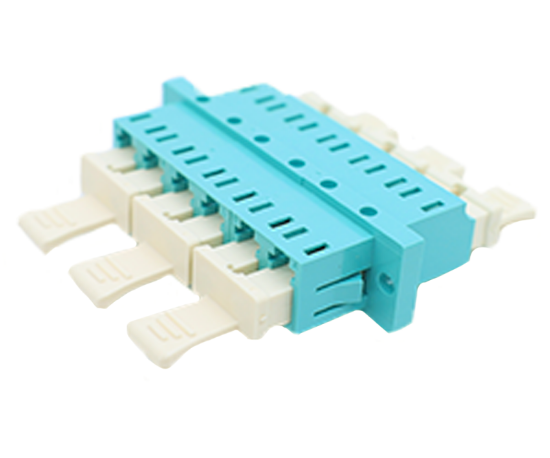 Picture of LC 6 Port Singlemode Adapter with Flange - Aqua